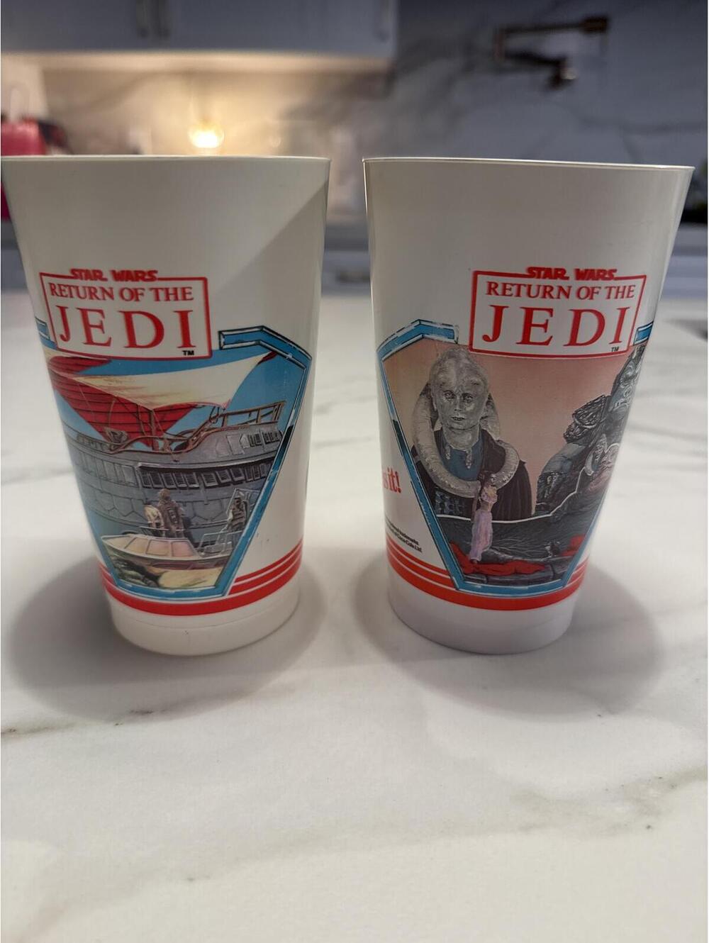 Vintage 1983 Star Wars Return of the Jedi 7-Eleven Slurpee Cup Lot of 2